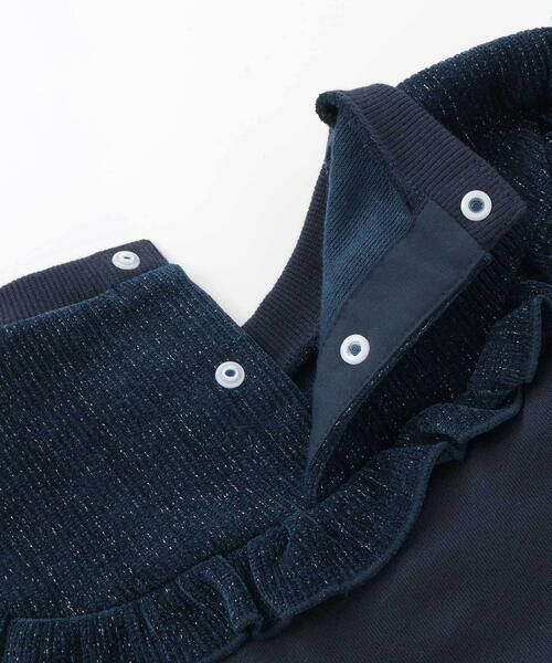 BeBe Petits Pois Vert / ベベ プチ ポワ ヴェール スウェット | ラメ起毛切り替え裏毛トレーナー(95~150cm) | 詳細10