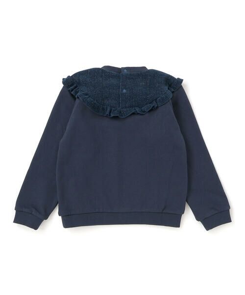 BeBe Petits Pois Vert / ベベ プチ ポワ ヴェール スウェット | ラメ起毛切り替え裏毛トレーナー(95~150cm) | 詳細6