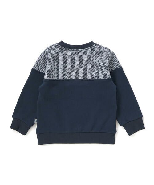 BeBe Petits Pois Vert / ベベ プチ ポワ ヴェール スウェット | 裏毛×斜めジャガード切り替えトレーナー(95~150cm) | 詳細1