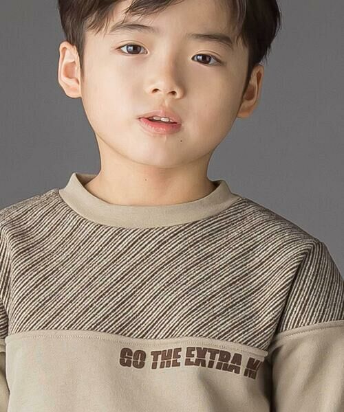 BeBe Petits Pois Vert / ベベ プチ ポワ ヴェール スウェット | 裏毛×斜めジャガード切り替えトレーナー(95~150cm) | 詳細13