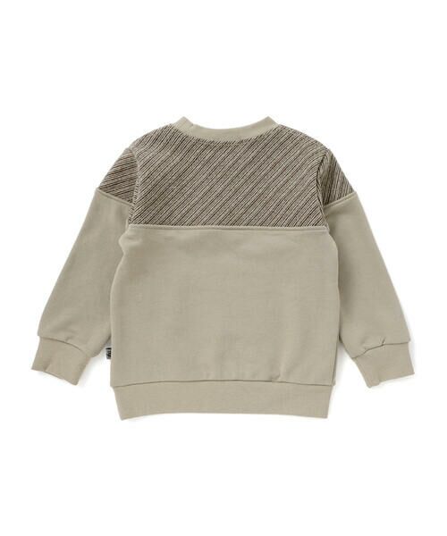 BeBe Petits Pois Vert / ベベ プチ ポワ ヴェール スウェット | 裏毛×斜めジャガード切り替えトレーナー(95~150cm) | 詳細15