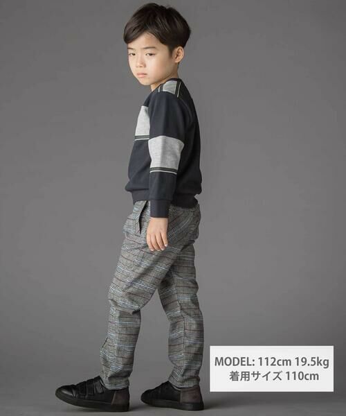 BeBe Petits Pois Vert / ベベ プチ ポワ ヴェール チノ・ワークパンツ | グレンチェック起毛ストレートパンツ(95~150cm) | 詳細1