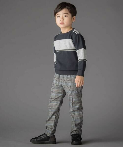 BeBe Petits Pois Vert / ベベ プチ ポワ ヴェール チノ・ワークパンツ | グレンチェック起毛ストレートパンツ(95~150cm) | 詳細4