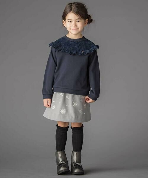 BeBe Petits Pois Vert / ベベ プチ ポワ ヴェール その他パンツ | 雪刺しゅう+ラインストーンスカート(100~150cm) | 詳細3