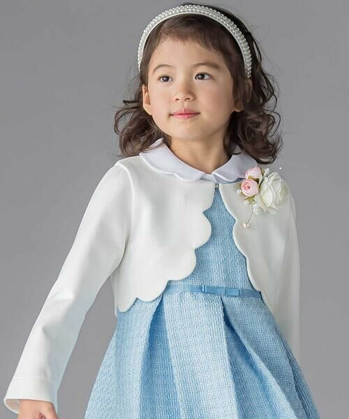 BeBe Petits Pois Vert / ベベ プチ ポワ ヴェール ドレス | 【店舗限定】ボレロ＋ジャンパースカート＋ブラウス3点セットアンサンブル(110~130cm) | 詳細2