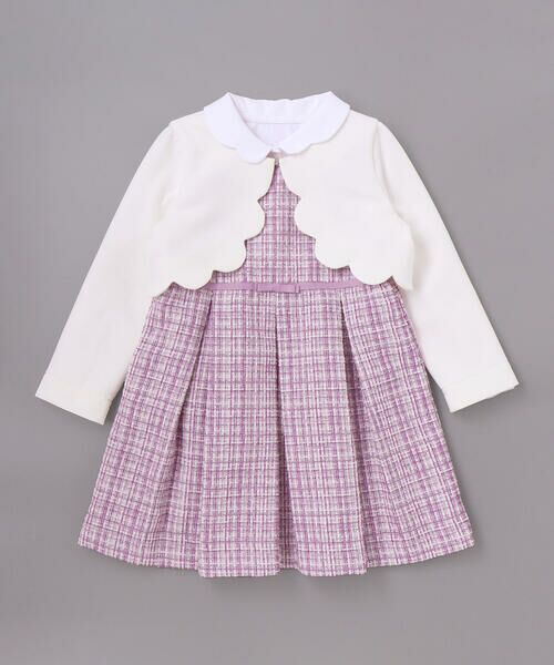 BeBe Petits Pois Vert / ベベ プチ ポワ ヴェール ドレス | 【店舗限定】ボレロ＋ジャンパースカート＋ブラウス3点セットアンサンブル(110~130cm) | 詳細18