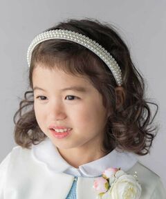 BeBe Petits Pois Vert / ベベ プチ ポワ ヴェール カチューシャ・カチューム・その他 | 【店舗限定】3連パールカチューシャ