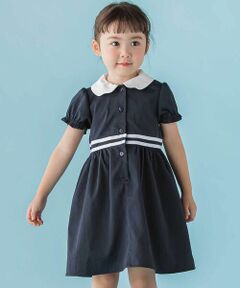 BeBe Petits Pois Vert / ベベ プチ ポワ ヴェール ミニ丈・ひざ丈ワンピース | 【店舗限定】リボン刺しゅう＆無地 襟付きワンピース(95〜150cm)
