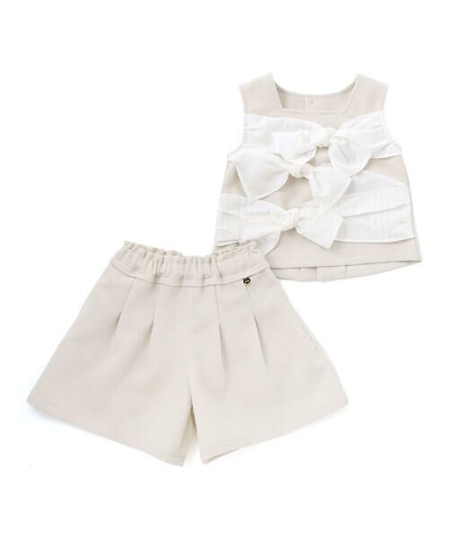 BeBe Petits Pois Vert / ベベ プチ ポワ ヴェール その他トップス | ストライプリボンセットアップ(95~150cm) | 詳細17