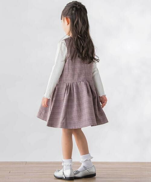 BeBe Petits Pois Vert / ベベ プチ ポワ ヴェール ミニ丈・ひざ丈ワンピース | カラフルツイードジャンスカ(95~150cm) | 詳細2