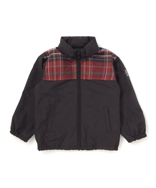 BeBe Petits Pois Vert / ベベ プチ ポワ ヴェール ブルゾン | 【お揃い】タフタ+チェック切り替えジップアップブルゾン(95~150cm) | 詳細4