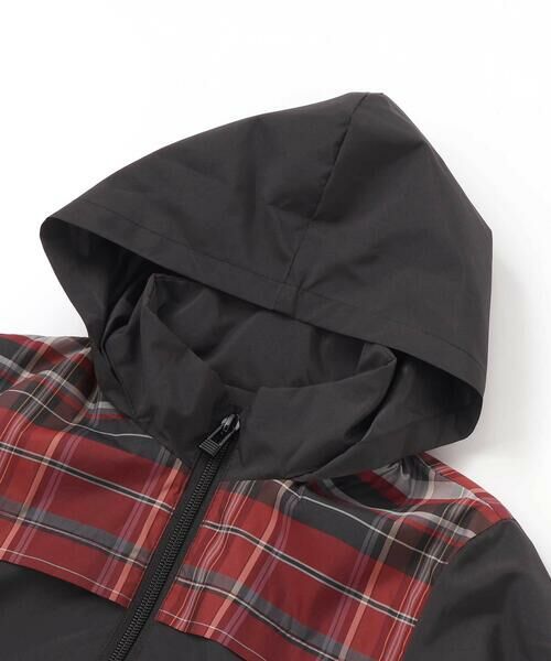 BeBe Petits Pois Vert / ベベ プチ ポワ ヴェール ブルゾン | 【お揃い】タフタ+チェック切り替えジップアップブルゾン(95~150cm) | 詳細6