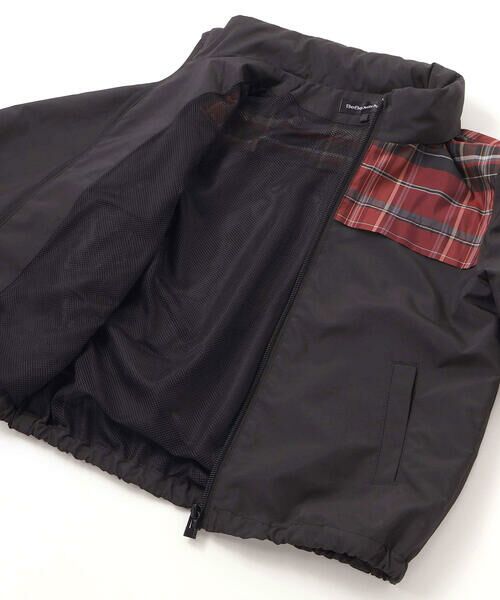 BeBe Petits Pois Vert / ベベ プチ ポワ ヴェール ブルゾン | 【お揃い】タフタ+チェック切り替えジップアップブルゾン(95~150cm) | 詳細7