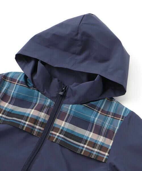 BeBe Petits Pois Vert / ベベ プチ ポワ ヴェール ブルゾン | 【お揃い】タフタ+チェック切り替えジップアップブルゾン(95~150cm) | 詳細16