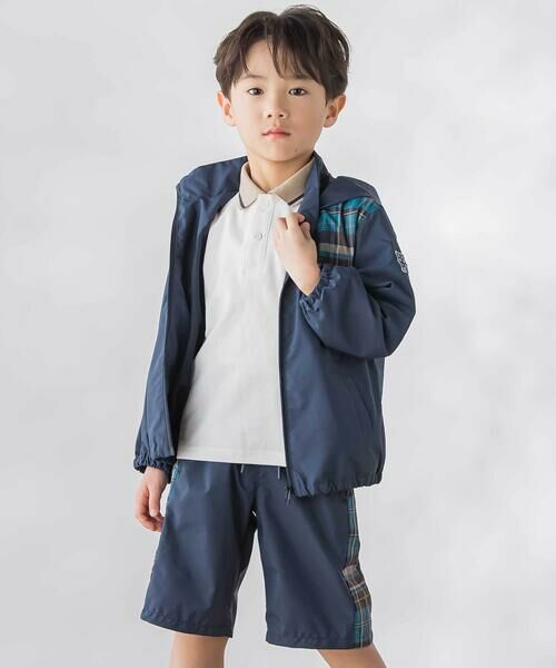 BeBe Petits Pois Vert / ベベ プチ ポワ ヴェール ブルゾン | 【お揃い】タフタ+チェック切り替えジップアップブルゾン(95~150cm) | 詳細10