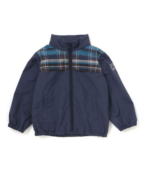 BeBe Petits Pois Vert / ベベ プチ ポワ ヴェール ブルゾン | 【お揃い】タフタ+チェック切り替えジップアップブルゾン(95~150cm) | 詳細13