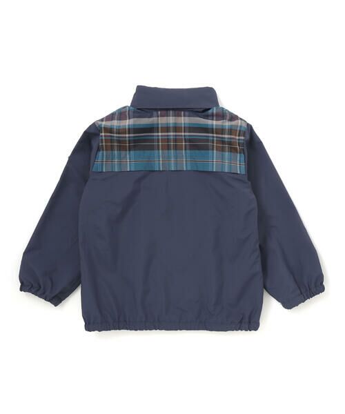 BeBe Petits Pois Vert / ベベ プチ ポワ ヴェール ブルゾン | 【お揃い】タフタ+チェック切り替えジップアップブルゾン(95~150cm) | 詳細14