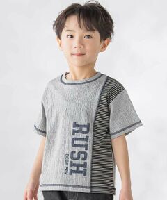 BeBe Petits Pois Vert / ベベ プチ ポワ ヴェール Tシャツ | 異素材切り替え半袖Tシャツ(95~160cm)