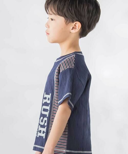 BeBe Petits Pois Vert / ベベ プチ ポワ ヴェール Tシャツ | 異素材切り替え半袖Tシャツ(95~160cm) | 詳細3