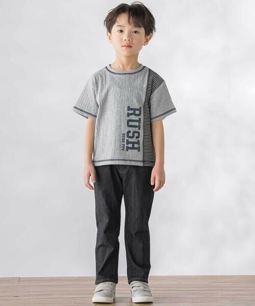 BeBe Petits Pois Vert / ベベ プチ ポワ ヴェール Tシャツ | 異素材切り替え半袖Tシャツ(95~160cm) | 詳細14