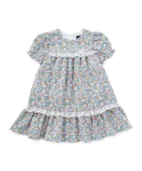 BeBe Petits Pois Vert / ベベ プチ ポワ ヴェール ミニ丈・ひざ丈ワンピース | 花刺しゅう＋花プリントワンピース(95~150cm) | 詳細3