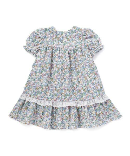 BeBe Petits Pois Vert / ベベ プチ ポワ ヴェール ミニ丈・ひざ丈ワンピース | 花刺しゅう＋花プリントワンピース(95~150cm) | 詳細4