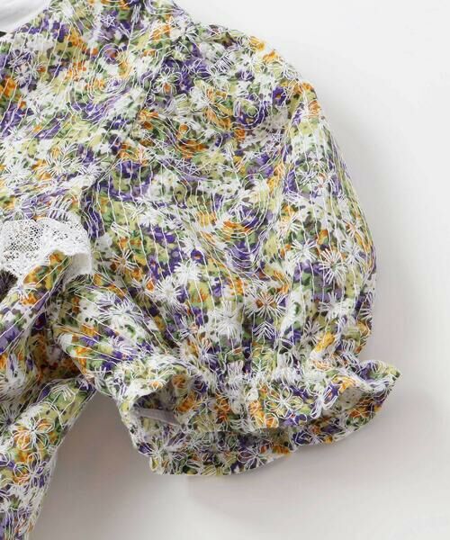 BeBe Petits Pois Vert / ベベ プチ ポワ ヴェール ミニ丈・ひざ丈ワンピース | 花刺しゅう＋花プリントワンピース(95~150cm) | 詳細12