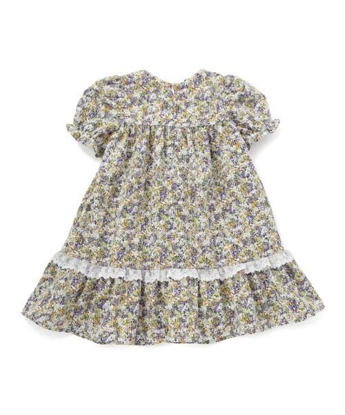BeBe Petits Pois Vert / ベベ プチ ポワ ヴェール ミニ丈・ひざ丈ワンピース | 花刺しゅう＋花プリントワンピース(95~150cm) | 詳細9