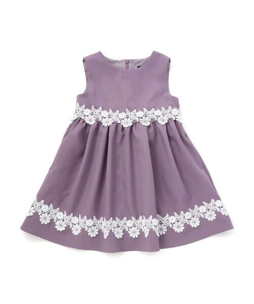 BeBe Petits Pois Vert / ベベ プチ ポワ ヴェール ミニ丈・ひざ丈ワンピース | レースポイント・キラキラジャンスカ(95~150cm) | 詳細9