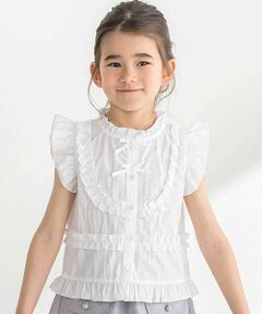 BeBe Petits Pois Vert / ベベ プチ ポワ ヴェール シャツ・ブラウス | ダブルリボンメロウブラウス(95~150cm)