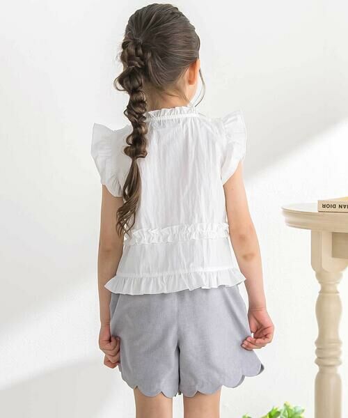 BeBe Petits Pois Vert / ベベ プチ ポワ ヴェール シャツ・ブラウス | ダブルリボンメロウブラウス(95~150cm) | 詳細4