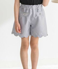 BeBe Petits Pois Vert / ベベ プチ ポワ ヴェール ショート・ハーフ・半端丈パンツ | ツイード・スカラップショートパンツ(95~160cm)