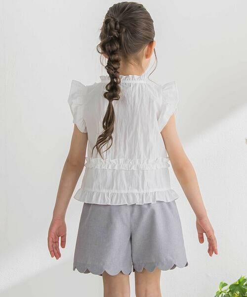 BeBe Petits Pois Vert / ベベ プチ ポワ ヴェール ショート・ハーフ・半端丈パンツ | ツイード・スカラップショートパンツ(95~160cm) | 詳細6