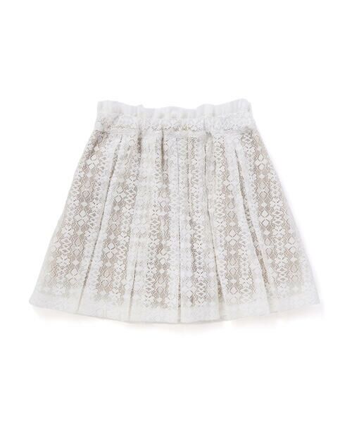 BeBe Petits Pois Vert / ベベ プチ ポワ ヴェール ミニ・ひざ丈スカート | レースインナースカパン(100~150cm) | 詳細5