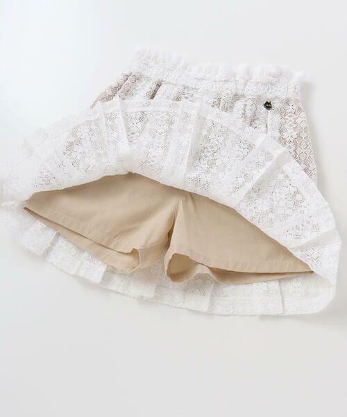 BeBe Petits Pois Vert / ベベ プチ ポワ ヴェール ミニ・ひざ丈スカート | レースインナースカパン(100~150cm) | 詳細6