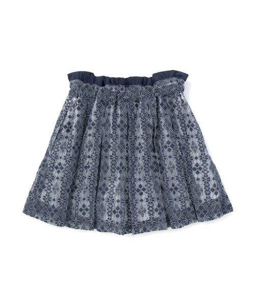 BeBe Petits Pois Vert / ベベ プチ ポワ ヴェール ミニ・ひざ丈スカート | レースインナースカパン(100~150cm) | 詳細12