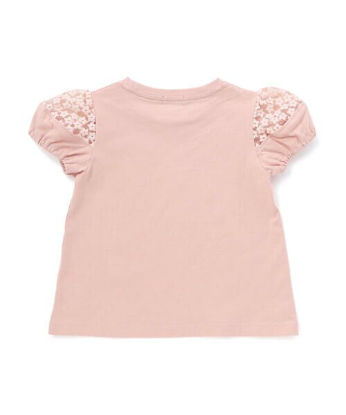 BeBe Petits Pois Vert / ベベ プチ ポワ ヴェール Tシャツ | 袖花オーガンジー切り替えトップス(95~160cm) | 詳細8