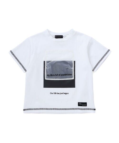 BeBe Petits Pois Vert / ベベ プチ ポワ ヴェール Tシャツ | オーガンジーポイントTシャツ(95~160cm) | 詳細3