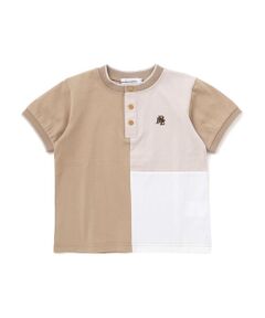 BeBe Petits Pois Vert / ベベ プチ ポワ ヴェール Tシャツ | キレイ天竺切り替え配色ハイショクTシャツ(95~160cm)