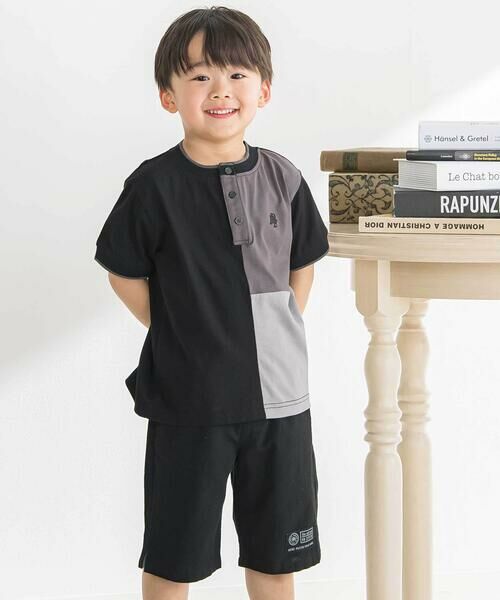 BeBe Petits Pois Vert / ベベ プチ ポワ ヴェール Tシャツ | キレイ天竺切り替え配色ハイショクTシャツ(95~160cm) | 詳細2