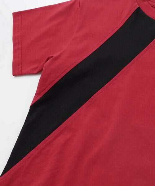 BeBe Petits Pois Vert / ベベ プチ ポワ ヴェール Tシャツ | ダイナミック斜め切り替えロゴTシャツ(95~150cm) | 詳細7