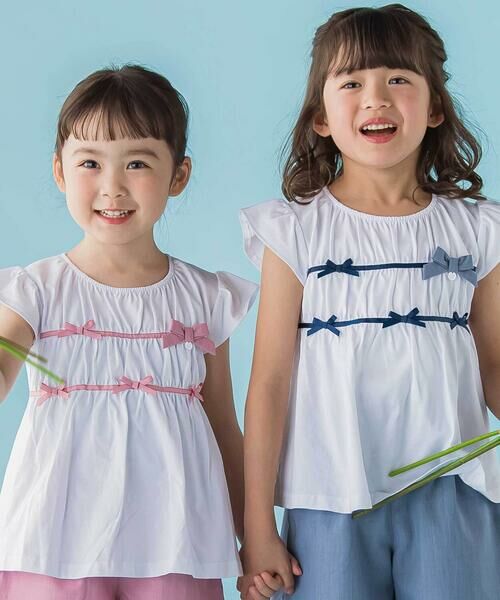 BeBe Petits Pois Vert / ベベ プチ ポワ ヴェール その他トップス | 【店舗限定】リボントップス＋キュロットパンツセットアップ(95〜150cm) | 詳細9