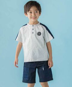 BeBe Petits Pois Vert / ベベ プチ ポワ ヴェール その他トップス | 【店舗限定】チェック切り替えトップス＋ショートパンツセットアップ(95〜150cm)