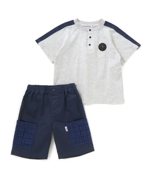 BeBe Petits Pois Vert / ベベ プチ ポワ ヴェール その他トップス | 【店舗限定】チェック切り替えトップス＋ショートパンツセットアップ(95〜150cm) | 詳細3