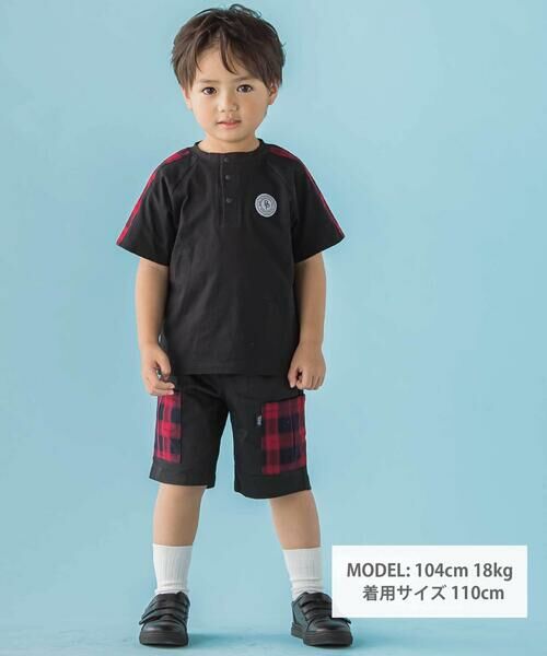 BeBe Petits Pois Vert / ベベ プチ ポワ ヴェール その他トップス | 【店舗限定】チェック切り替えトップス＋ショートパンツセットアップ(95〜150cm) | 詳細15