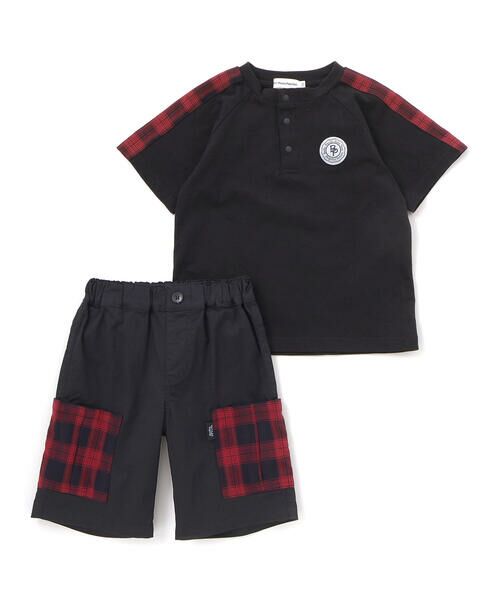 BeBe Petits Pois Vert / ベベ プチ ポワ ヴェール その他トップス | 【店舗限定】チェック切り替えトップス＋ショートパンツセットアップ(95〜150cm) | 詳細17