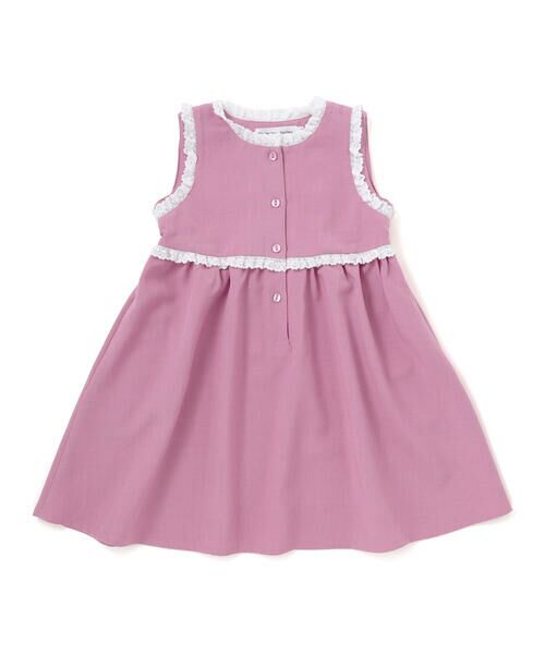 BeBe Petits Pois Vert / ベベ プチ ポワ ヴェール ミニ丈・ひざ丈ワンピース | 【店舗限定】レースフレアジャンパースカート(95〜150cm) | 詳細2