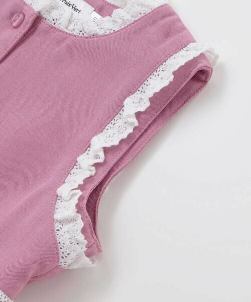 BeBe Petits Pois Vert / ベベ プチ ポワ ヴェール ミニ丈・ひざ丈ワンピース | 【店舗限定】レースフレアジャンパースカート(95〜150cm) | 詳細6