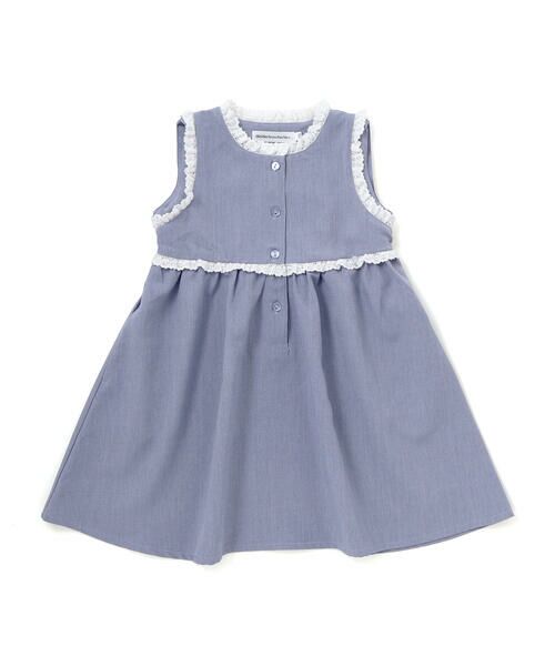 BeBe Petits Pois Vert / ベベ プチ ポワ ヴェール ミニ丈・ひざ丈ワンピース | 【店舗限定】レースフレアジャンパースカート(95〜150cm) | 詳細14