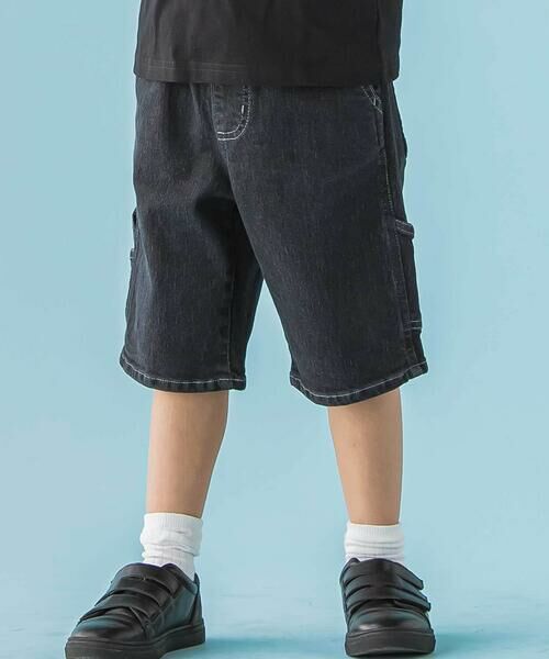 BeBe Petits Pois Vert / ベベ プチ ポワ ヴェール ショート・ハーフ・半端丈パンツ | 【店舗限定】ストレッチデニムショートパンツ(95〜160cm)（ブラック）